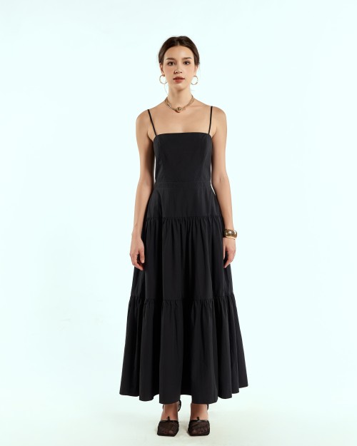 SIXDO Raw Flared Dress for Women